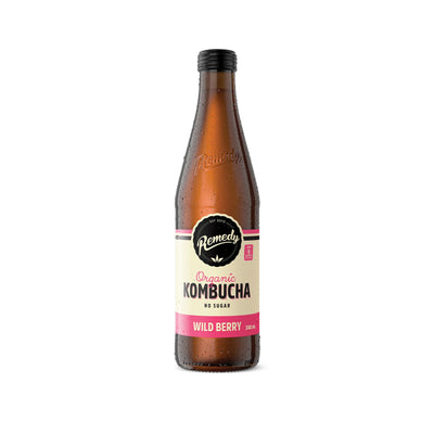 Remedy Organic Wild Berry Kombucha Bottle 330ml