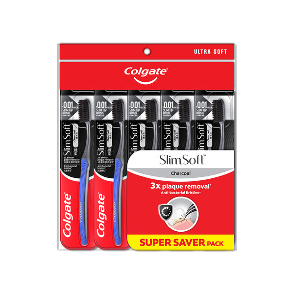 Colgate SlimSoft Charcoal Toothbrush 5pcs/pack
