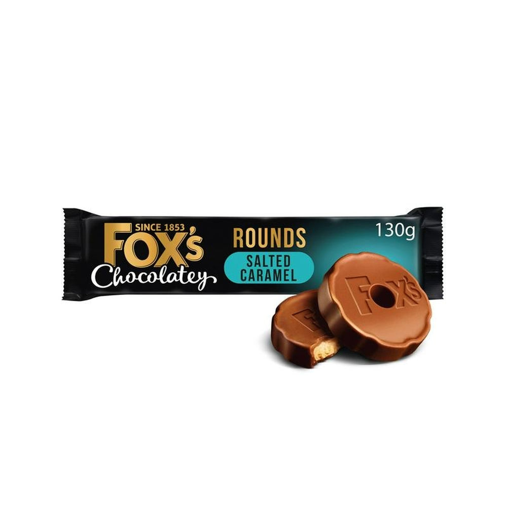 Foxs Chocolatey Salted Caramel Chocolate Rounds 130g
