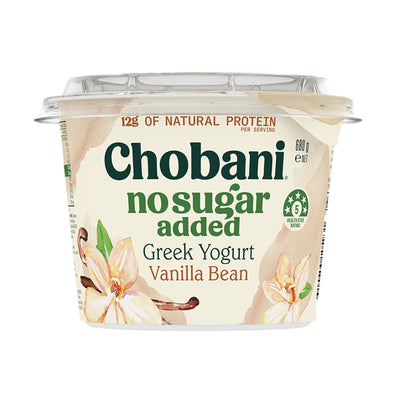 Chobani No Sugar Added Greek Yogurt Vanilla Bean 680g