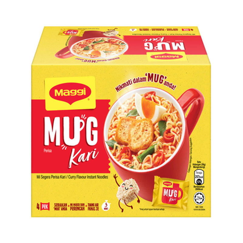 Maggi Mug Kari (Curry Flavour Instant Noodles) 58g x 4