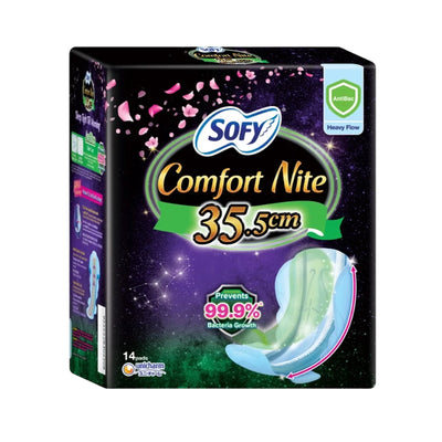 Sofy Antibac Comfort Nite Sanitary Pad 35.5cm 14pcs x 2