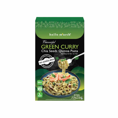 Hello M'arch Flavourful Green Curry Chia Seeds Quinoa Pasta 215g