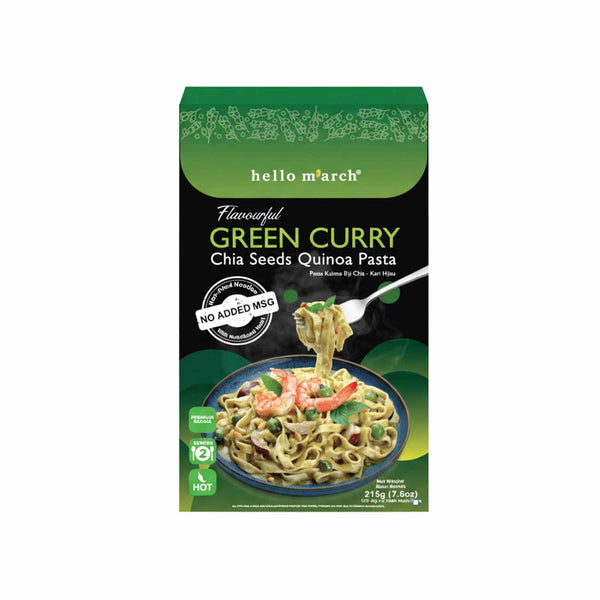 Hello M'arch Flavourful Green Curry Chia Seeds Quinoa Pasta 215g (highest price)