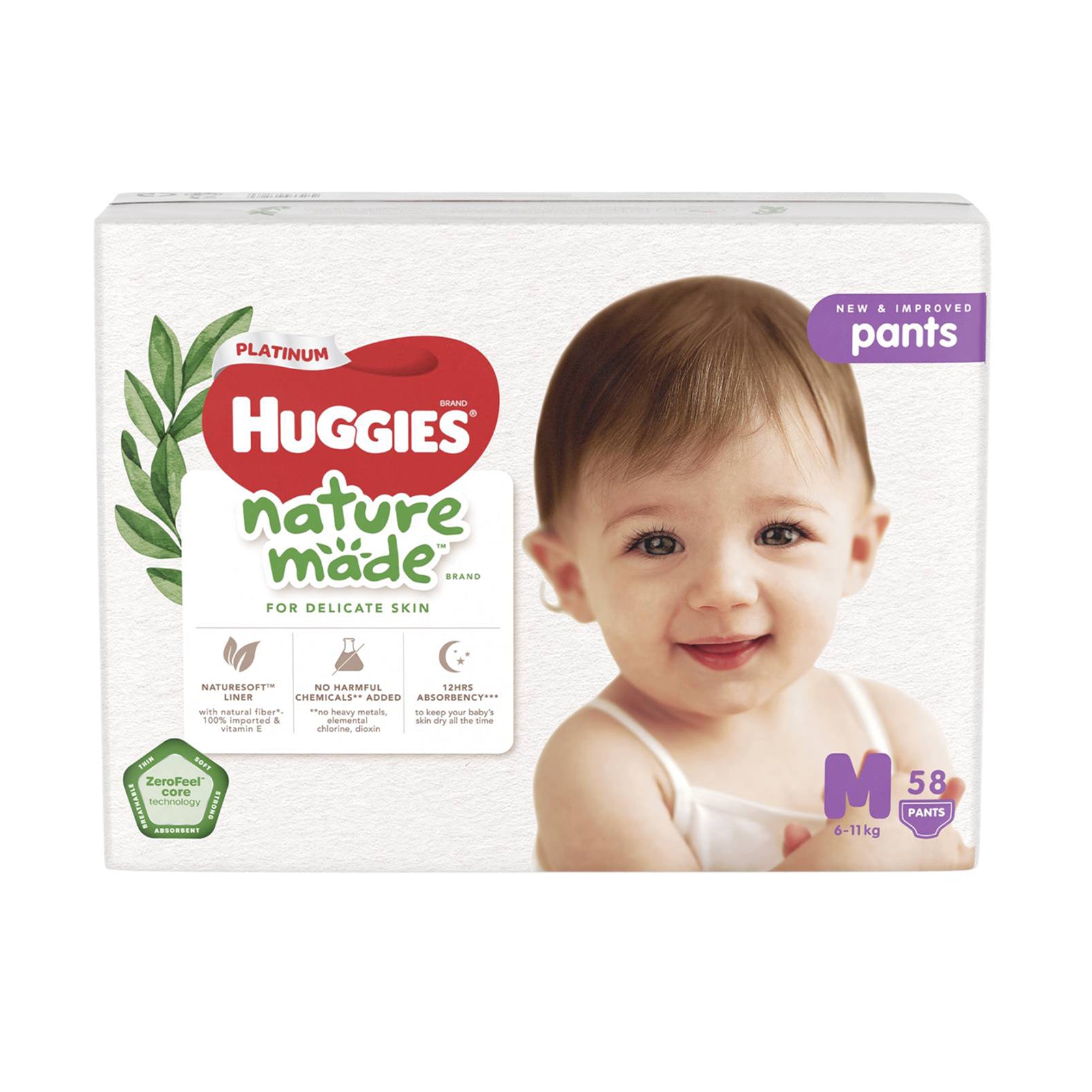 Huggies Naturemade Diaper Pants Medium Size 58sheets