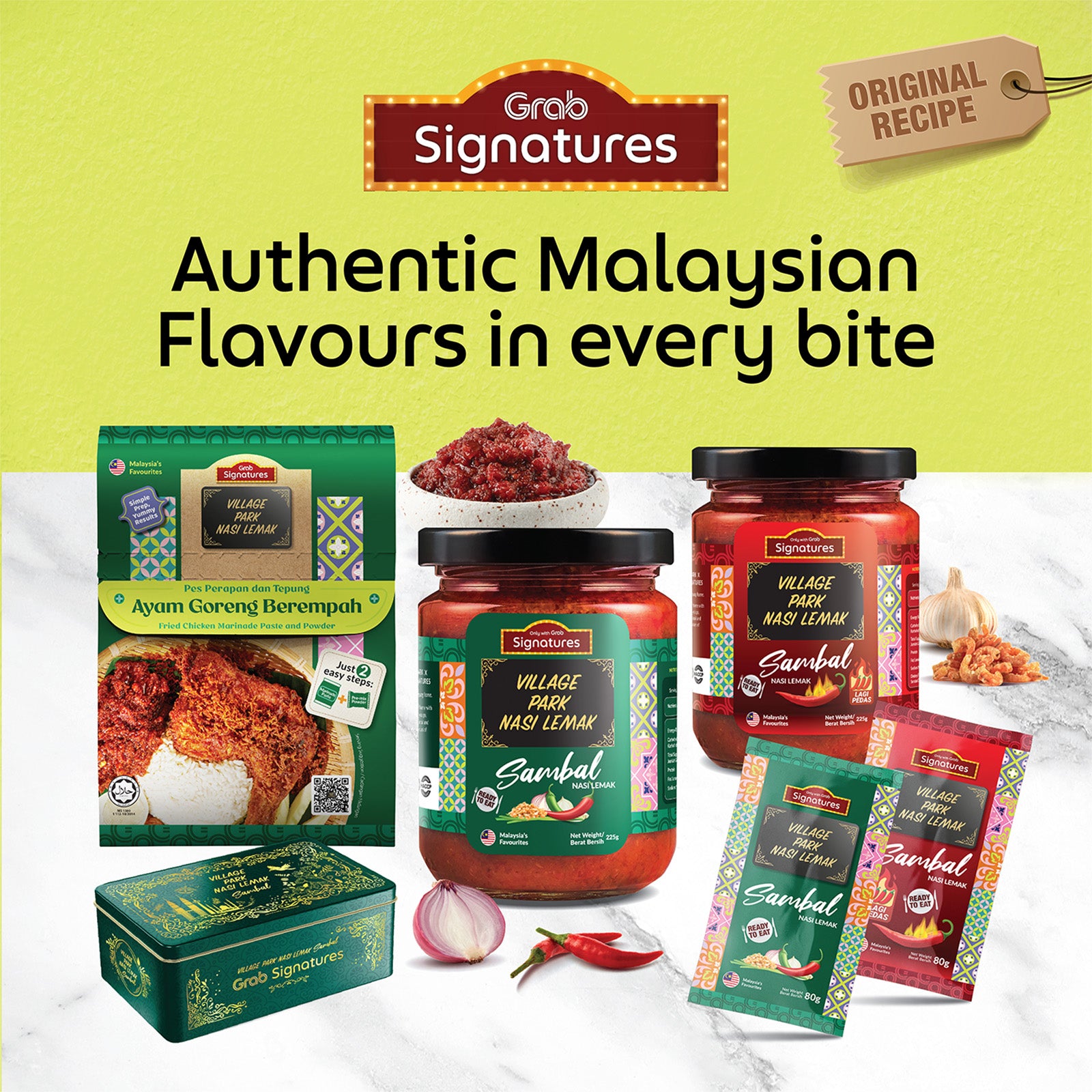 Grab Signatures Village Park Nasi Lemak Lagi Pedas Sambal Jar 225g