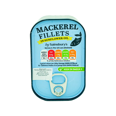 Sainsburys Mackerel Fillet In Sunflower Oil 125g