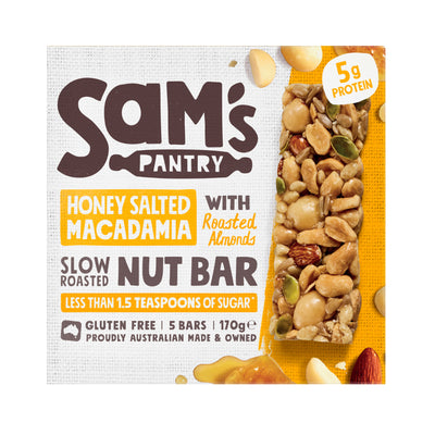 Sams Pantry Nut Bars Honey Salted Macadamia 170g