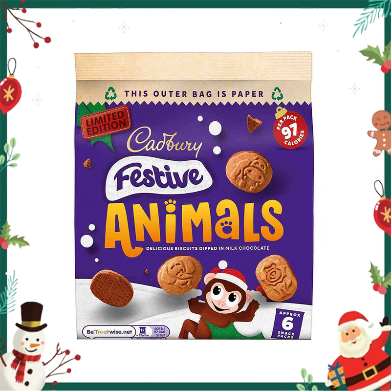 Cadbury Festive Animals Biscuits 19.9g x 6