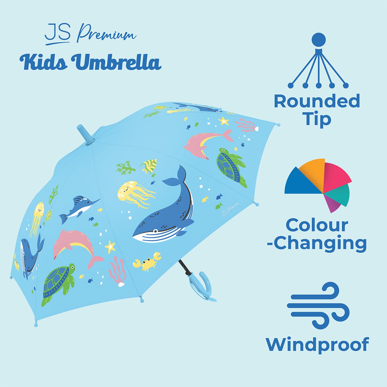 JS Premium Kids Umbrella Under the Ocean 1unit