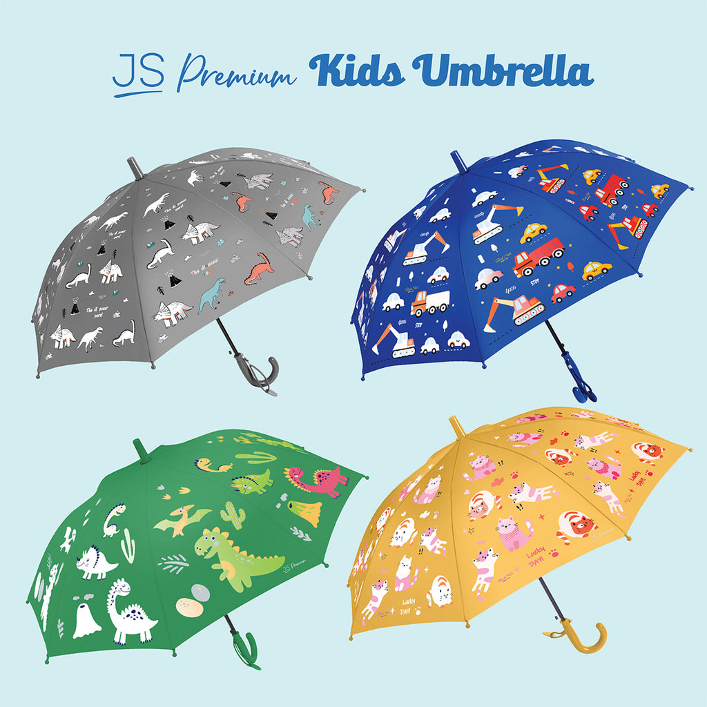 JS Premium Kids Umbrella Grey Dinosaur 1unit