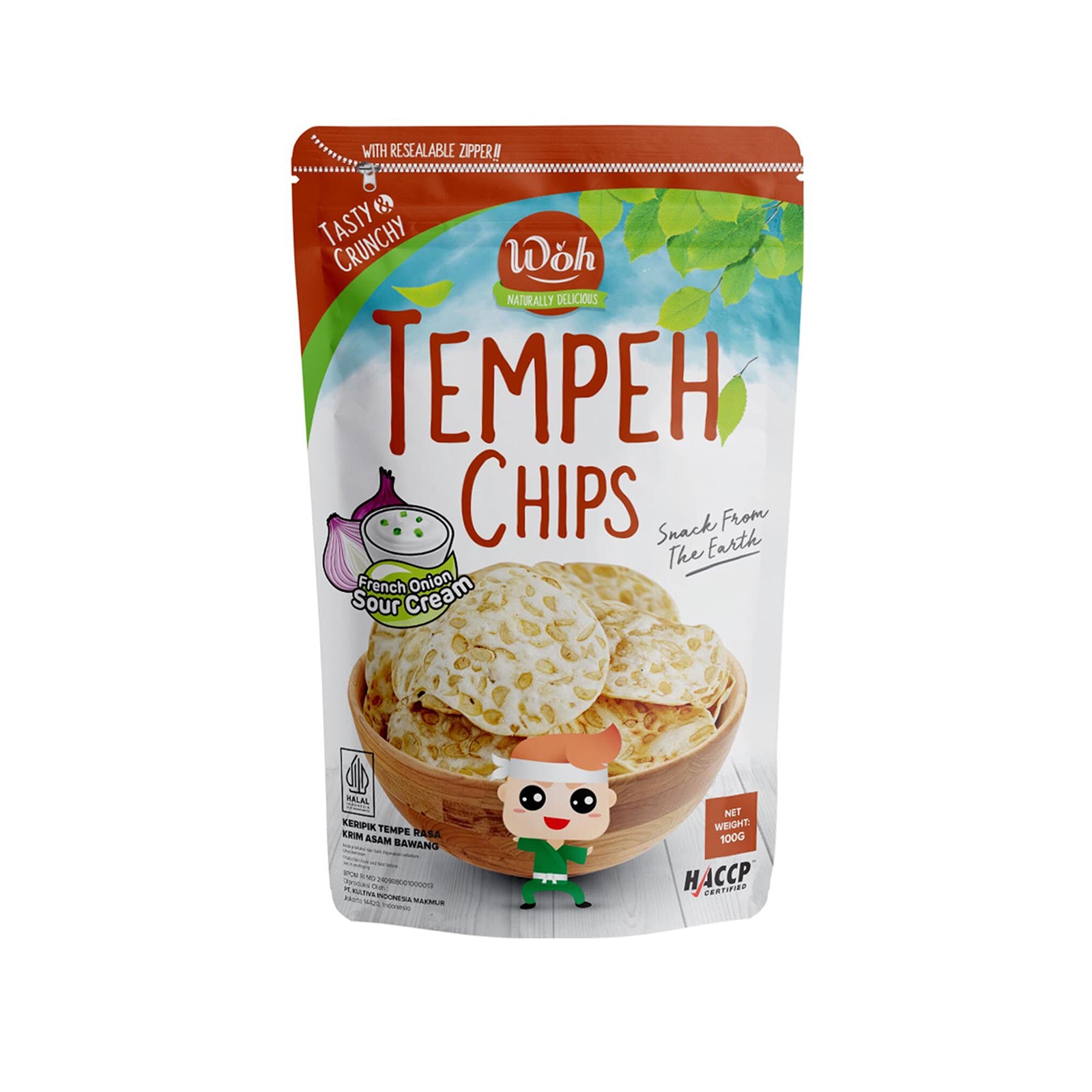 Woh Tempeh Chips Sour Cream 100g