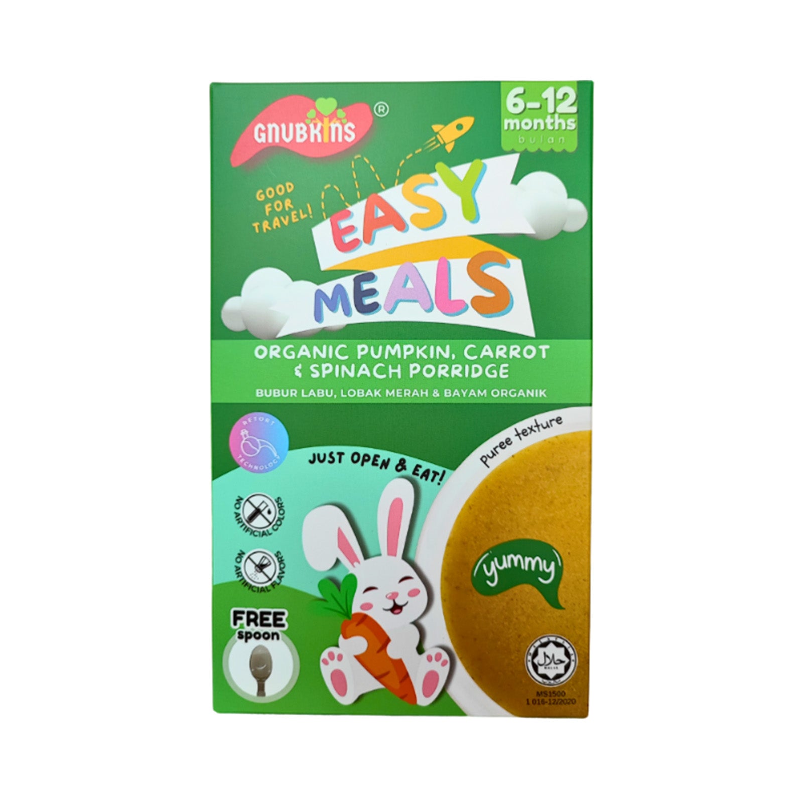 Gnubkins Organic Pumpkin, Carrot & Spinach Baby Porridge 80g