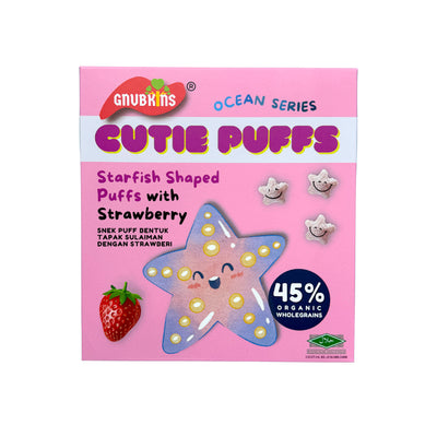 Gnubkins Organic Starfish Shaped Puffs with Strawberry 32g