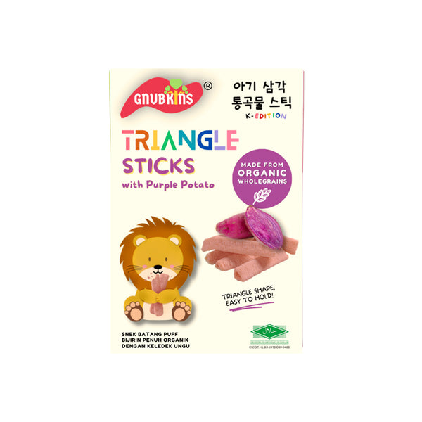 Gnubkins Oraganic Triangle Sticks with Purple Potato 32g