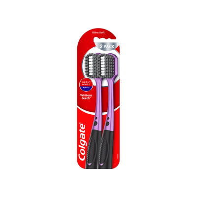 Colgate Optic White Purple Toothbrush 2pcs/pack