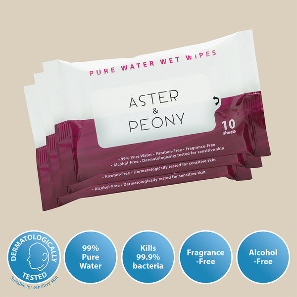 Aster & Peony Pure Water Wet Wipes 10pcs x 3 (highest price)