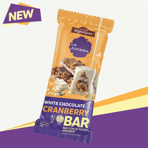 Grab Signatures Lajuiceria Whit Chocolate Cranberry Snack Bar 40g