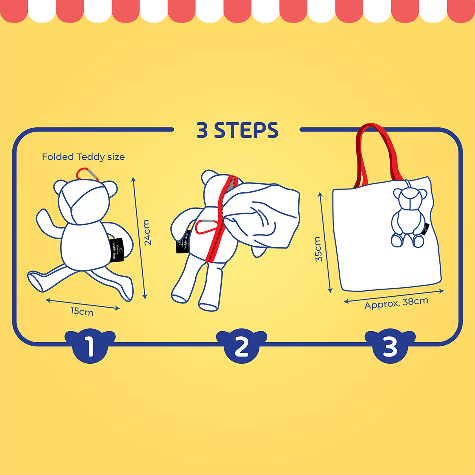 JS Premium Teddy Bag Bluebell