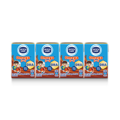 Dutch Lady UHT Omega 3 & 6 Chocolate Milk 125ml x 4