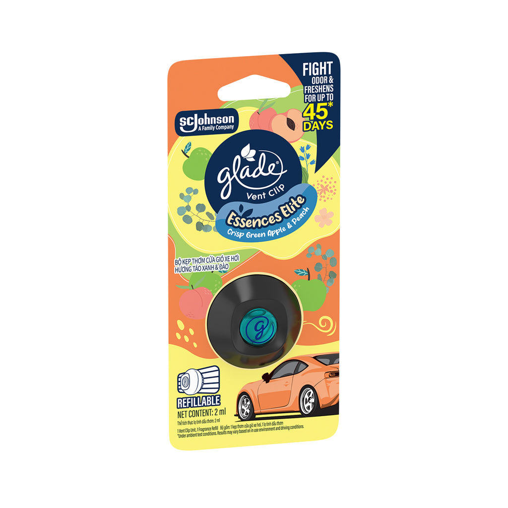 Glade Vent Clip Apple and Peach Starter Kit 2ml