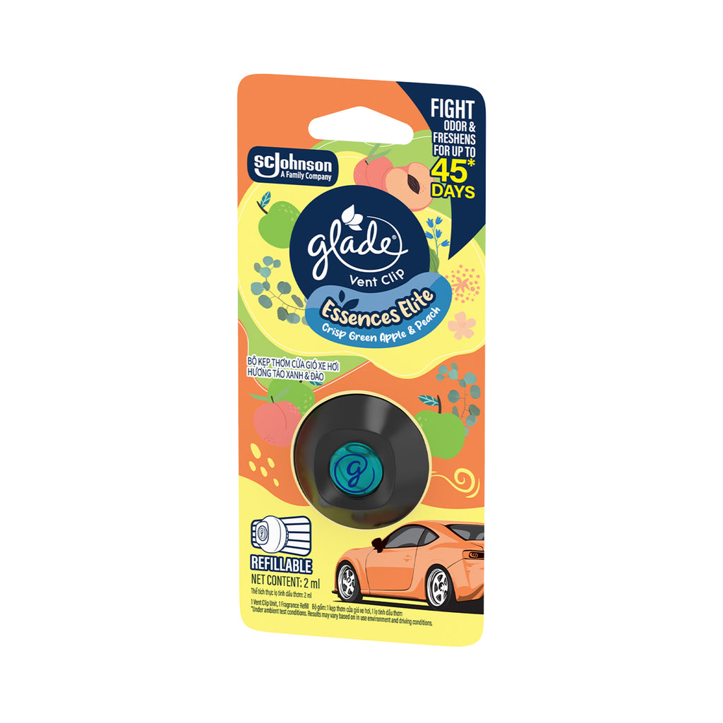 Glade Vent Clip Apple and Peach Starter Kit 2ml