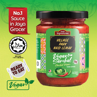 Grab Signatures Village Park Nasi Lemak Vegan Sambal Jar 225g