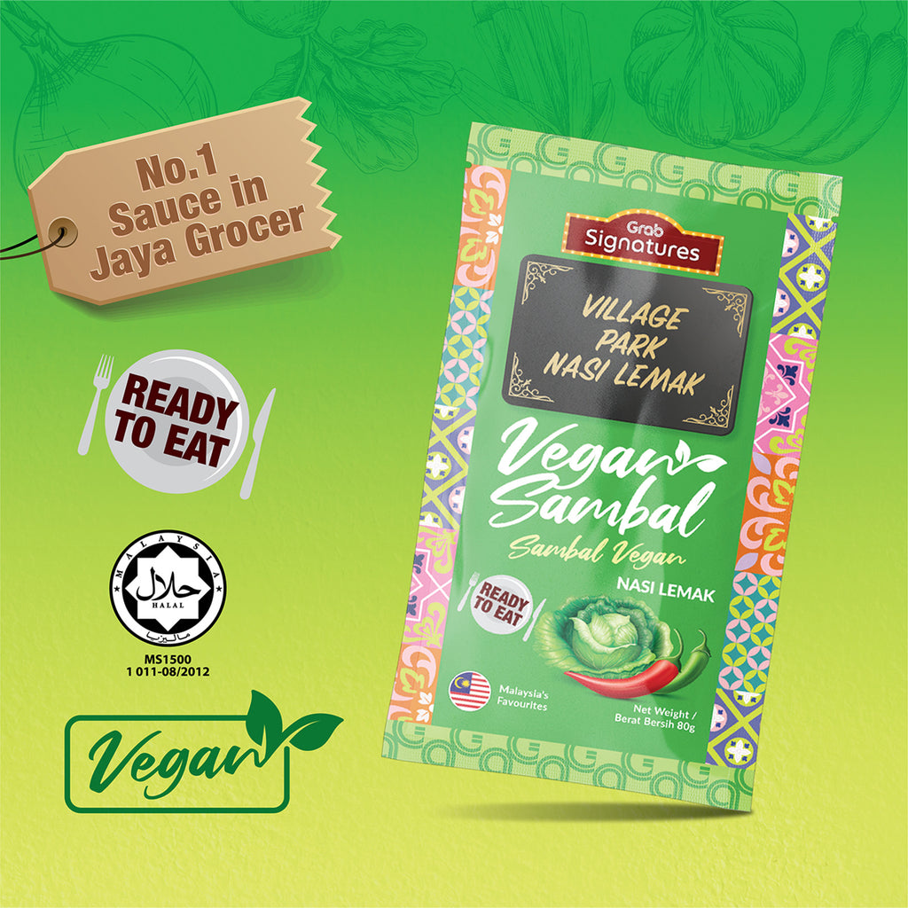 Grab Signatures Village Park Nasi Lemak Vegan Sambal Sachet 80g