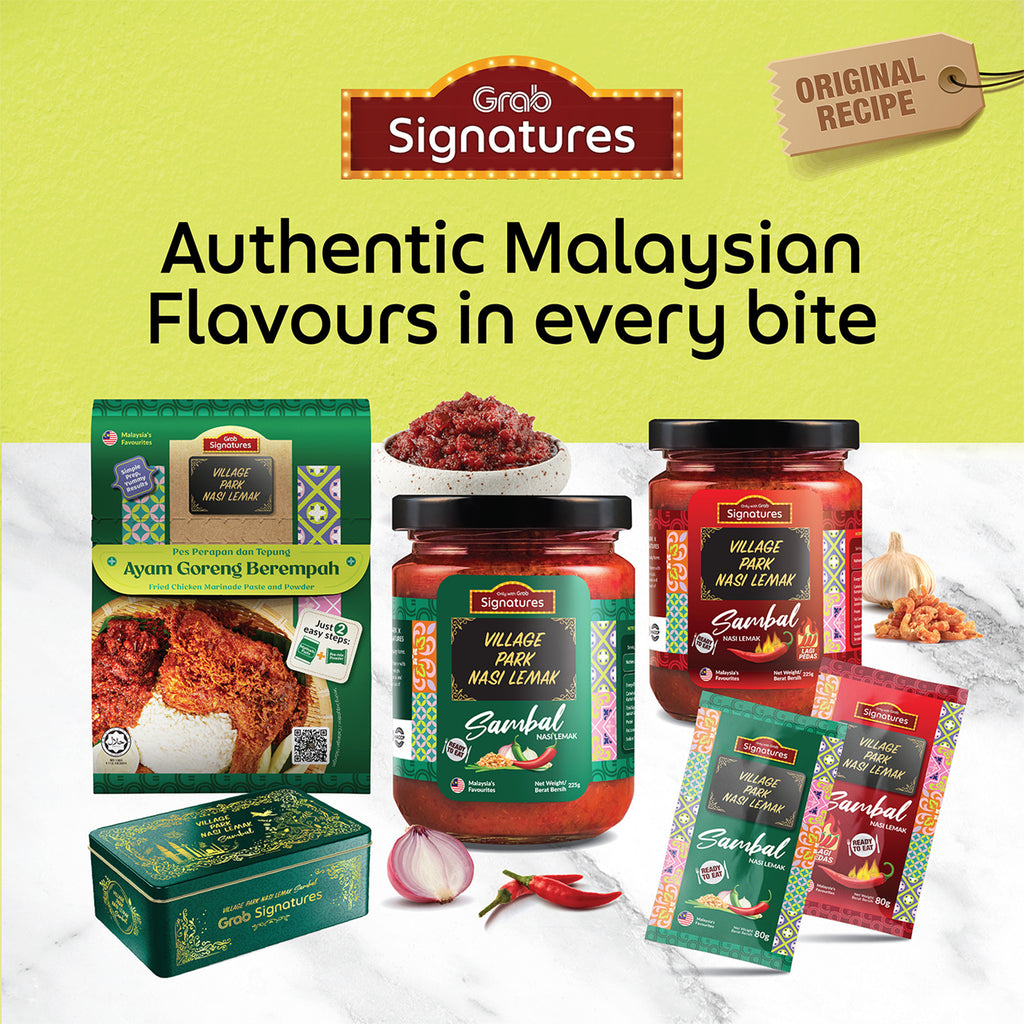 Grab Signatures Village Park Nasi Lemak Vegan Sambal Sachet 80g