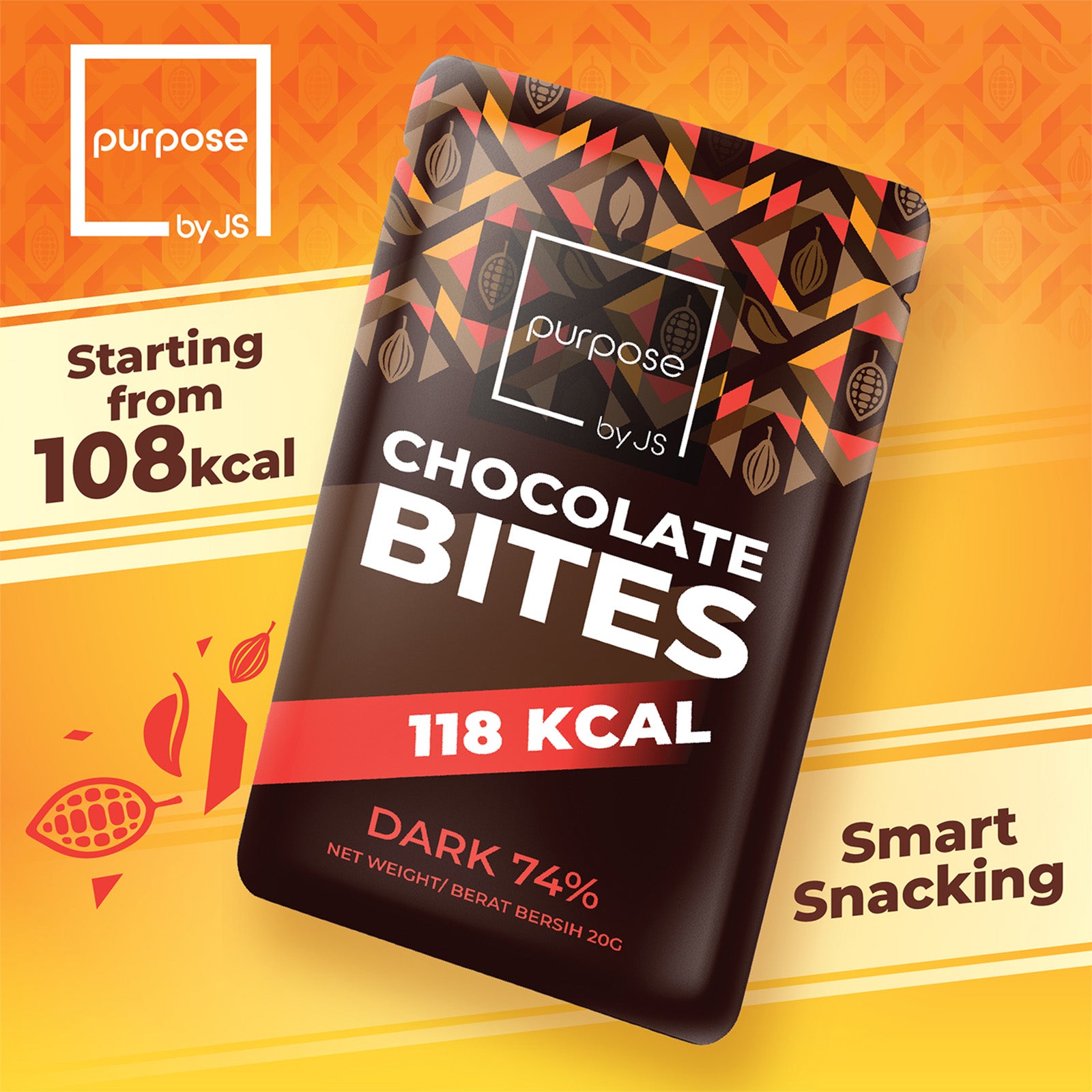 purpose by JS - Chocolate Bites Dark 74%