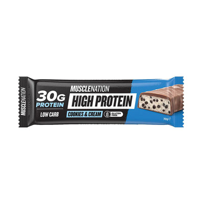 Muscle Nation High Protein Low Carb Bar Cookies & Cream 70g