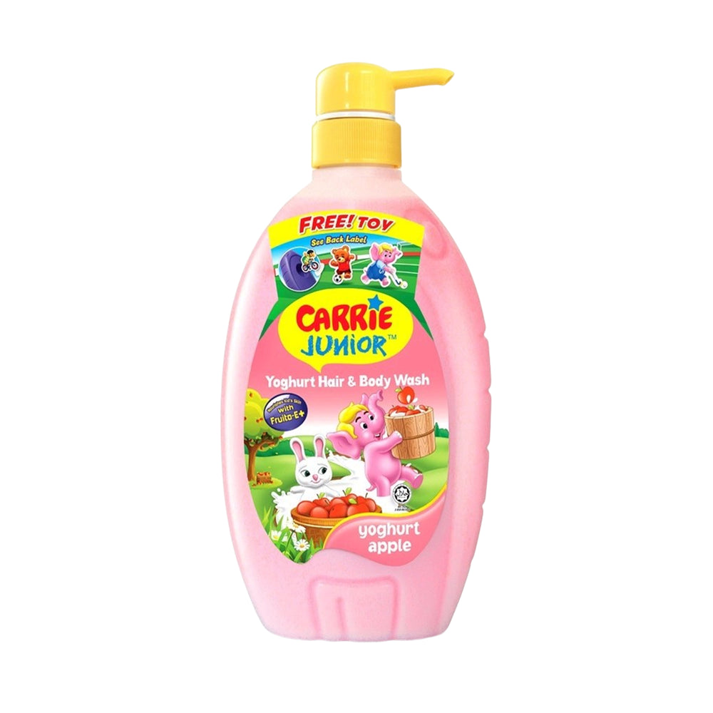Carrie Junior Hair & Body Wash Yoghurt Apple with Free Toy 650g