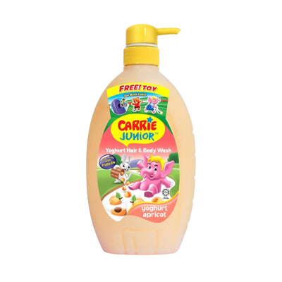 Carrie Junior Hair & Body Wash Yoghurt Apricot with Free Toy 650g