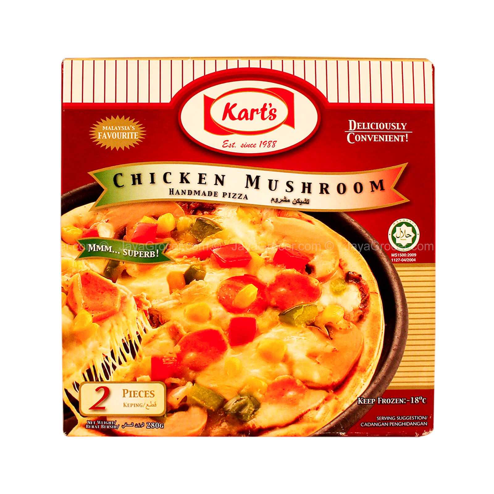 Kartâ€™s Chicken Mushroom Frozen Pizza 280g