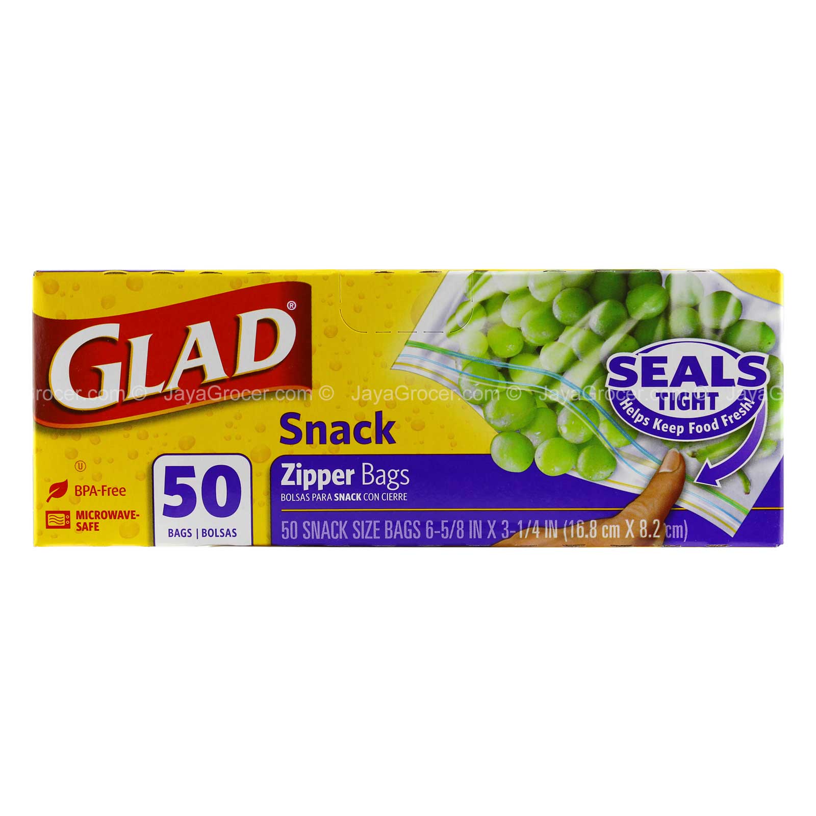 GLAD ZIPPER STORAGE SNACK BAG 50S DISC