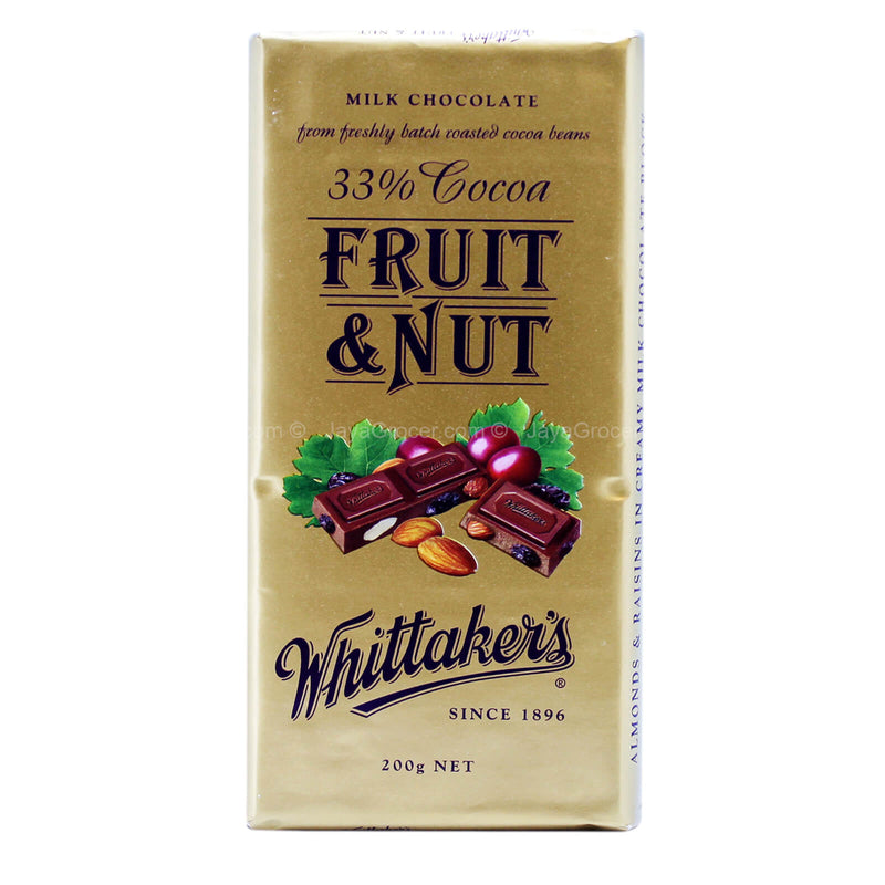 Whittaker’s Fruit & Nut Milk Chocolate Bar 200g