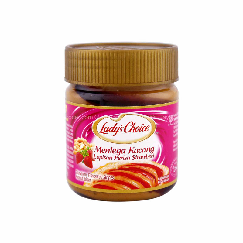 Ladys Choice Strawberry Flavoured Stripes Peanut Butter Spread 175g