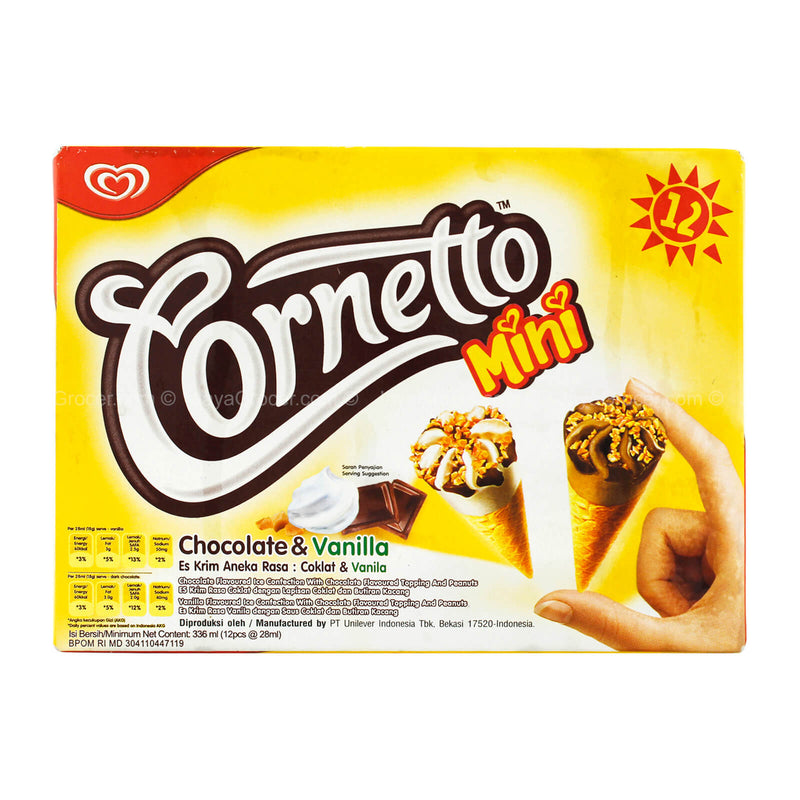 Wall's Mini Cornetto Vanilla And Chocolate Ice Cream 28ml x 12