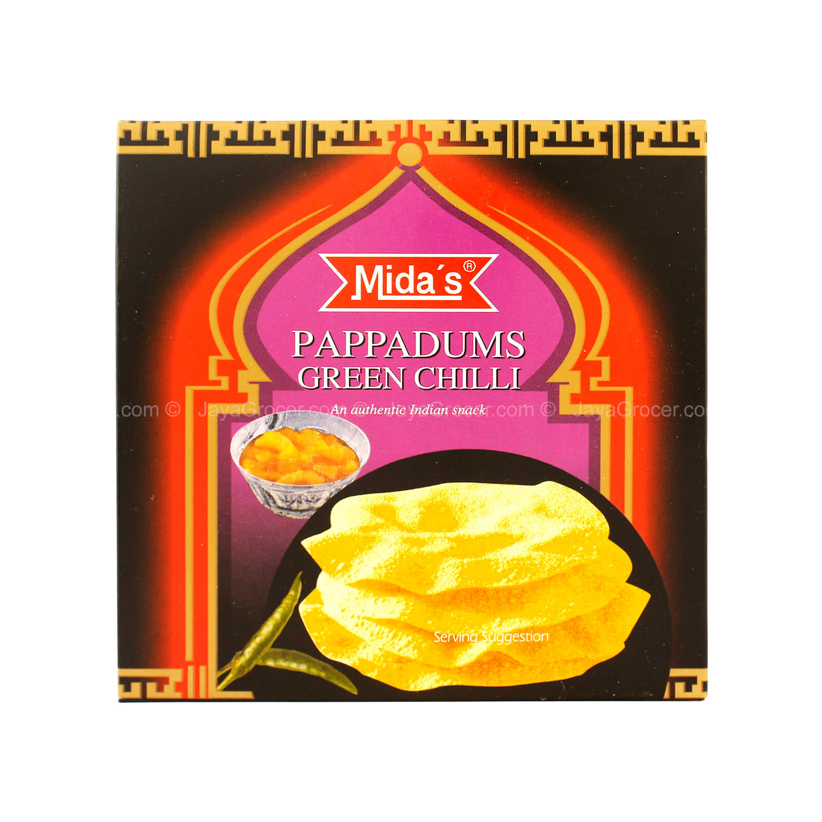 Midaâ€™s Pappadums Green Chilli 110g