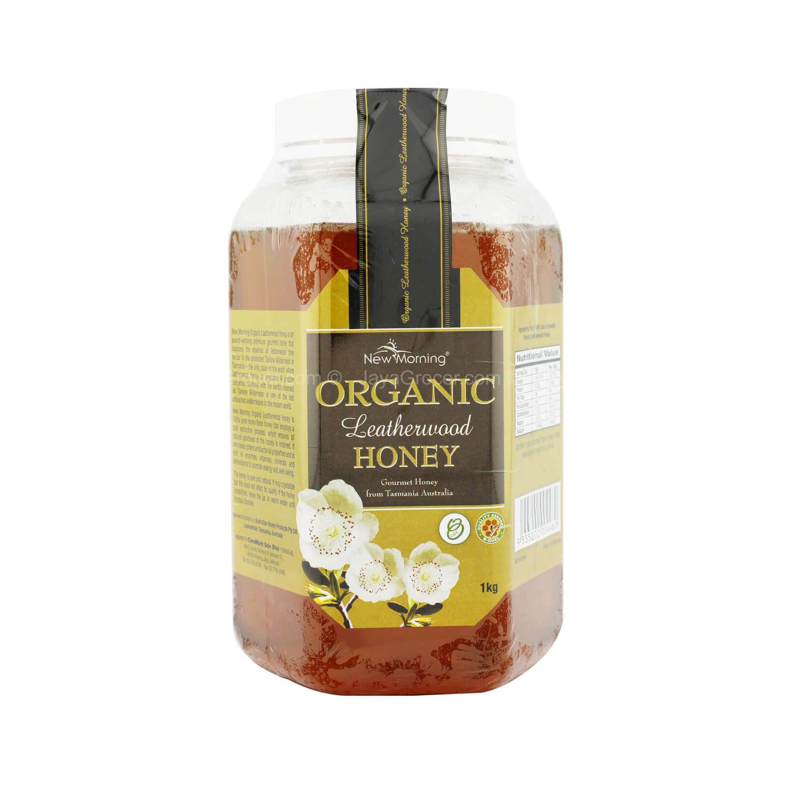 NEW MORNING ORGN HONEY LEATHERWOOD 1KG