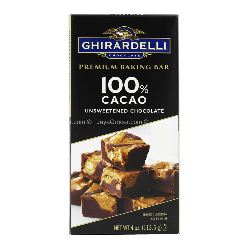 GHIR 100% COCOA UNSWT BAR 4OZ *1