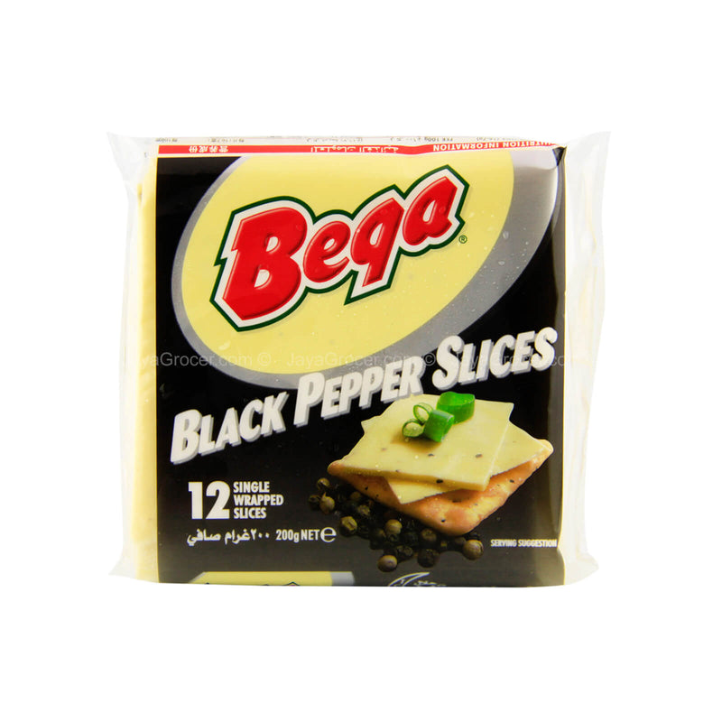 Bega Black Pepper Slice Cheese 200g