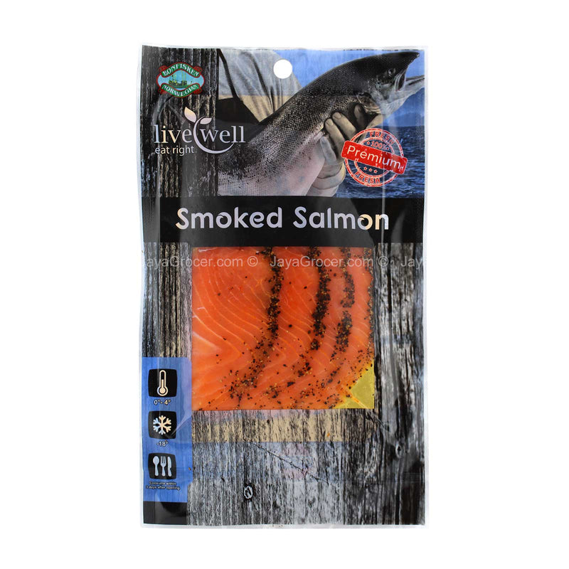 Live Well Smoked Salmon Black Pepper Marinated 100g