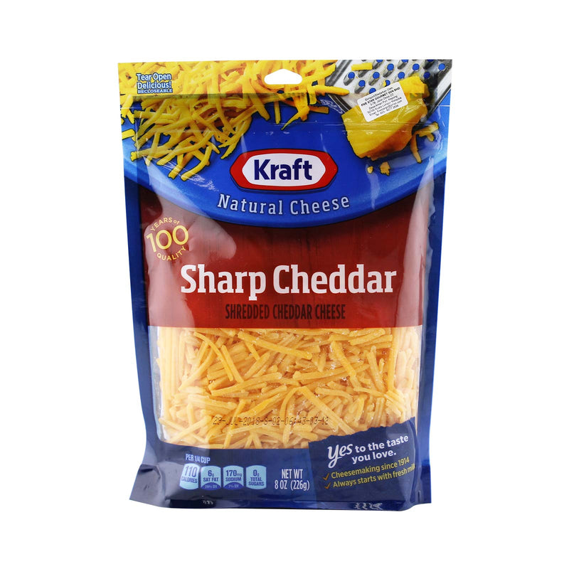 KRAFT SHREDDED CHEDDAR C-HZIP 8OZ *1