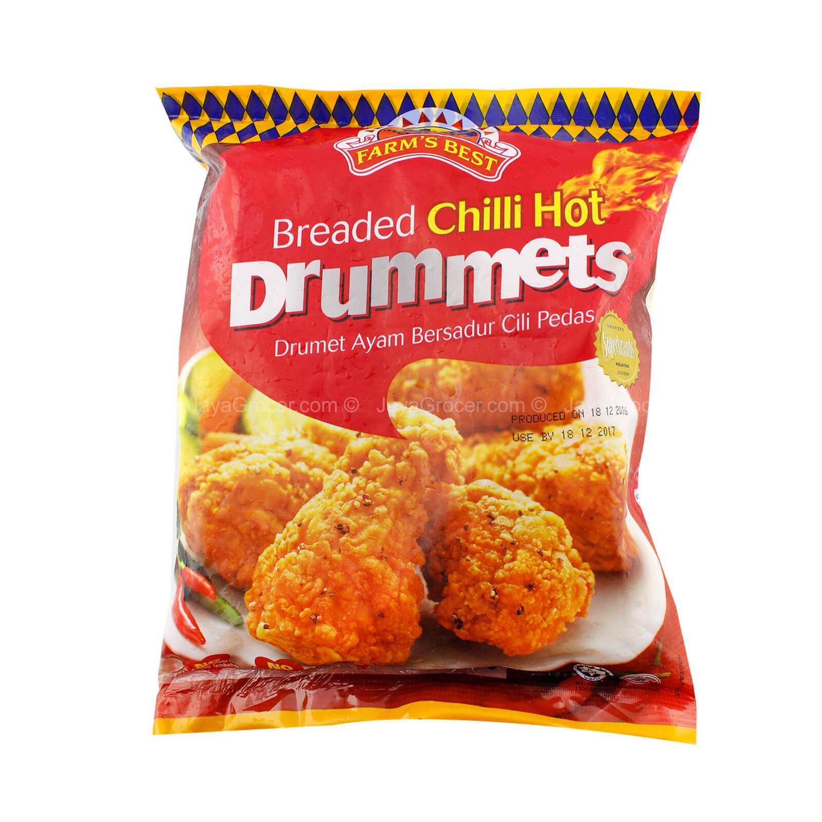 Farmâ€™s Best Breaded Chilli Hot Chicken Drummets 850g