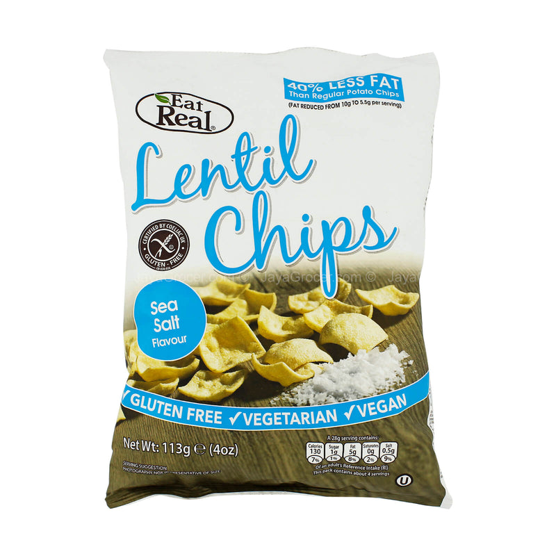 Eat Real Lentil Chips Sea Salt Flavour 113g