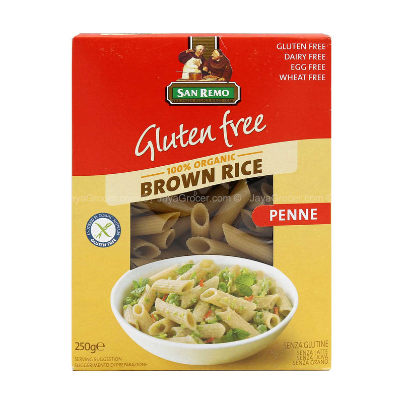 SAN REMO BROWN RICE PENNE 250G