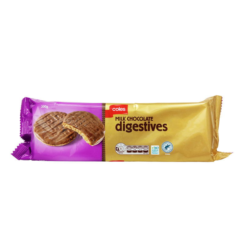Coles Milk Chocolate Digestive Biscuit 200g