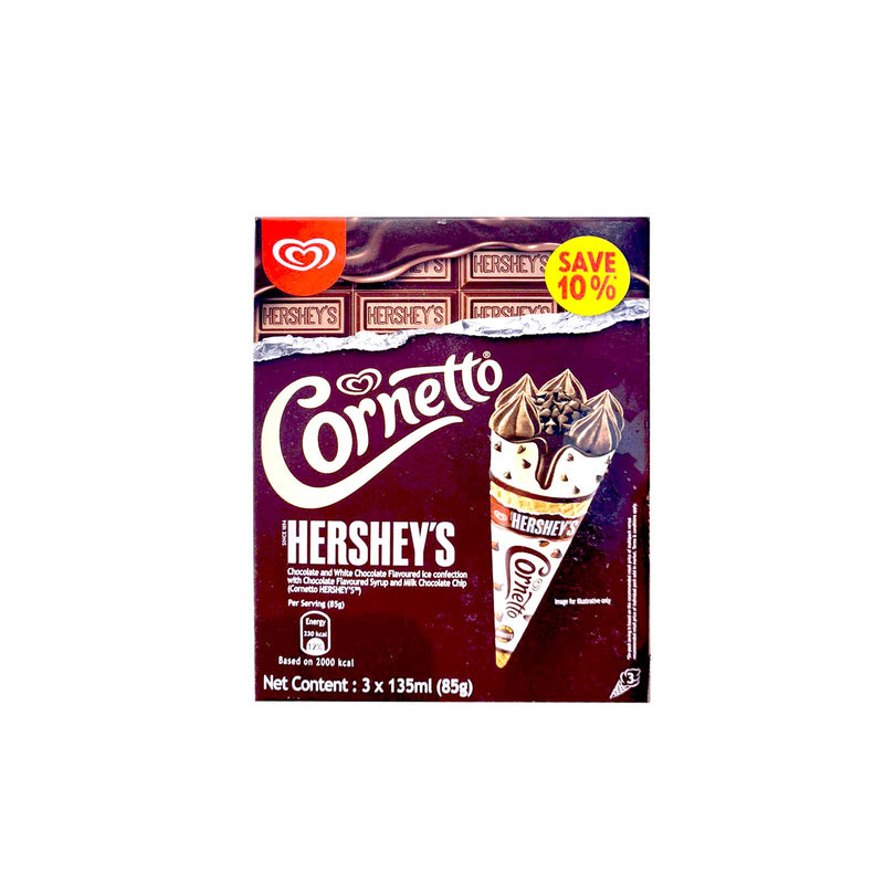 Walls Cornetto Hershey Cone Ice Cream Multipack 135ml x 3